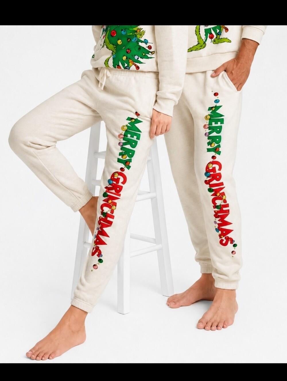 The Grinch Fleece Graphic Joggers Size M